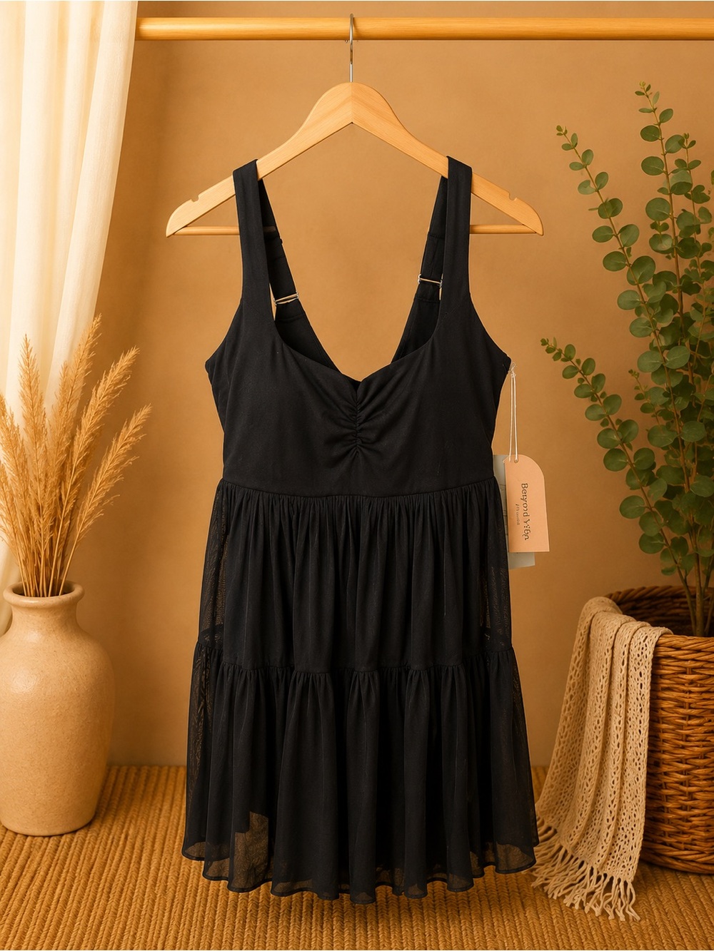 Black Tiered Mini Dress